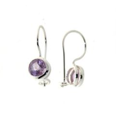 Boucles d'oreilles Pendantes Argent Améthyste 6mm