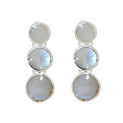 Boucles d'oreilles pendantes Argent et Nacre blanche