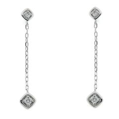 Boucles d'oreilles Pendantes Or Blanc 750 Diamant