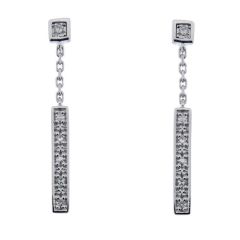 Boucles d'oreilles Pendantes Or Blanc 750 Diamant
