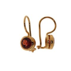 Boucles d'oreilles pendantes Vermeil Grenat ronds 6mm
