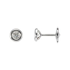 Boucles d'oreilles Pneu Or Blanc Diamant 0.40 ct G Si