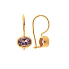 Boucles d'oreilles Vermeil Améthyste Ovales 7x5mm
