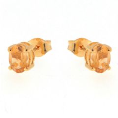 Boucles d'oreilles Vermeil Citrine Ovale 7x5mm
