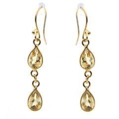Boucles d'oreilles Vermeil Citrine Poire