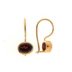 Boucles d'oreilles Vermeil Grenat Ovale 7x5mm