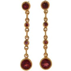 Boucles d'oreilles Vermeil Grenat Pendantes