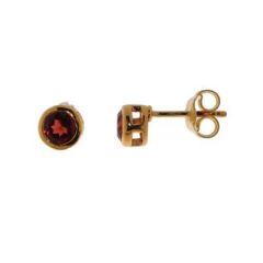 Boucles d'oreilles Vermeil Grenat Ronds 5mm