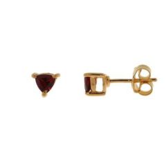 Boucles d'oreilles Vermeil Grenat Trillion 4mm