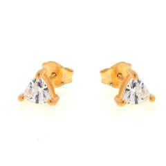 Boucles d'oreilles Vermeil Oxyde de zirconium Trillion 5mm