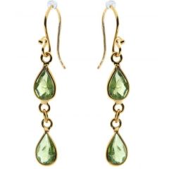 Boucles d'oreilles Vermeil Péridot Poire