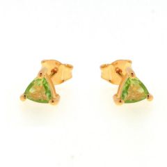 Boucles d'oreilles Vermeil Péridot Trillion 5mm