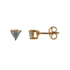 Boucles d'oreilles Vermeil Topaze bleue Traitée Trillion 4mm