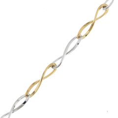 Bracelet 2 Ors 750 maille signe infini 4.2mm x 18cm