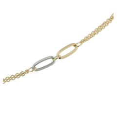 Bracelet 2 Ors 750 Motifs Ovales
