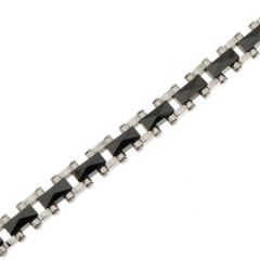 Bracelet Acier et Ceramique 6.5mm x 21cm
