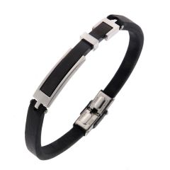 Bracelet Acier et Cuir pour Homme