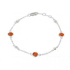 Bracelet Argent 925 Cornaline et Oxyde de zirconium