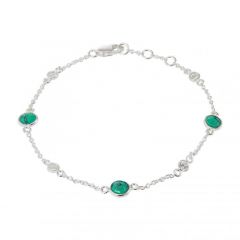 Bracelet Argent 925 Turquoise reconstituée et Oxyde de zirconium