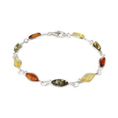Bracelet Argent Ambre 6mm x 20cm