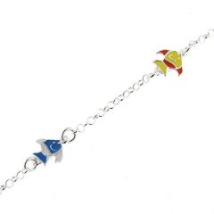 Bracelet Argent Enfant Poissons Emaillés