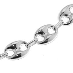 Bracelet Argent Grains de café 13mm x 22cm