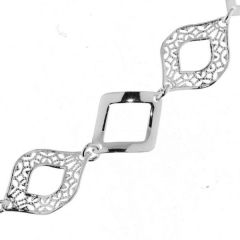 Bracelet Argent Losanges 14mm x 19cm
