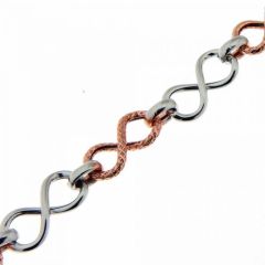 Bracelet Argent Rhodié 2 tons Signe Infini