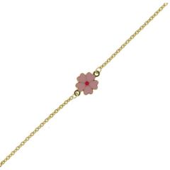 Bracelet Enfant Or Jaune 750 Motifs Fleurs