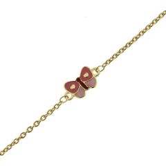 Bracelet Enfant Or Jaune 750 Motifs Papillons
