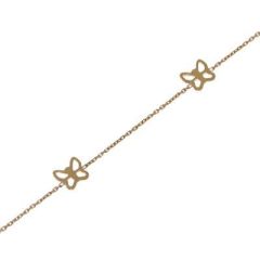 Bracelet enfant Or Jaune motifs papillions