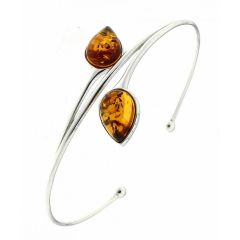 Bracelet Jonc Ambre Poire et Argent 925