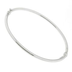 Bracelet Jonc Or Blanc 375 Fil Rond 3mm