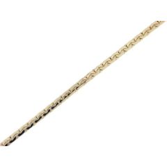 Bracelet Maille Forcat Haricot 3.5mm x 18cm Or Jaune 375