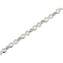 Bracelet Or Blanc Diamant Signe Infini