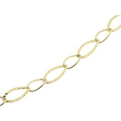Bracelet Or Jaune 375 Maille Ovales 7mm x 19cm