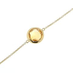 Bracelet Or Jaune 750 et 5 Citrines