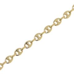 Bracelet Or Jaune grains de café 3.3mm - 18cm