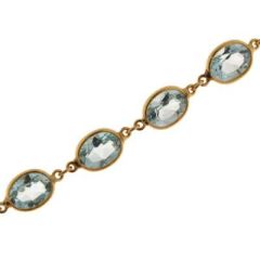 Bracelet Topaze bleue Traitée 8x6mm Or jaune 375