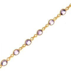 Bracelet Vermeil Améthyste 6.5mm