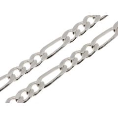 Chaine Argent Homme maille Figaro - 5.2mm - 50cm