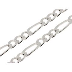 Chaine Argent Homme maille Figaro - 5.2mm - 55cm