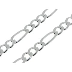 Chaine Argent maille Figaro - 6.4mm - 50cm