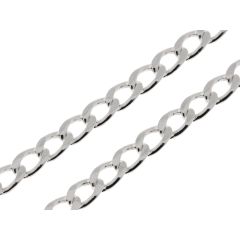Chaine Argent Maille Gourmette 5mm - 50cm