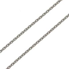 Chaine Or Blanc 750 maille forçat ronde 1,2mm - 42cm