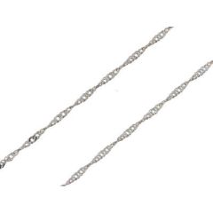 Chaine Or Blanc 750 maille singapour 1.6mm - 42cm