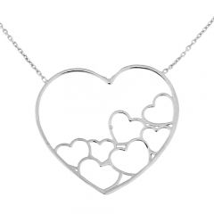 Collier Argent 925 et motif coeurs