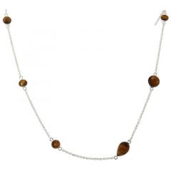 Collier Argent 925 et Oeil de tigre