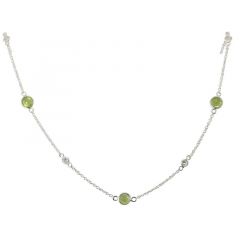 Collier Argent 925 Péridot et Oxyde de zirconium