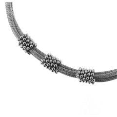 Collier Argent 925 Rhodié 4 rangs et boules